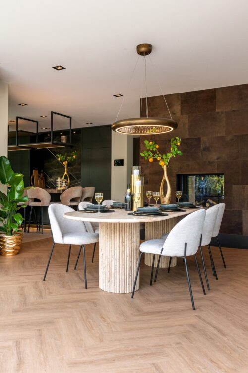 Ovale Eettafel La Cantera 240 x 110 cm - Travertin - Afbeelding 13
