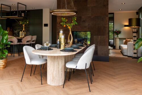 Ovale Eettafel La Cantera 240 x 110 cm - Travertin - Afbeelding 14