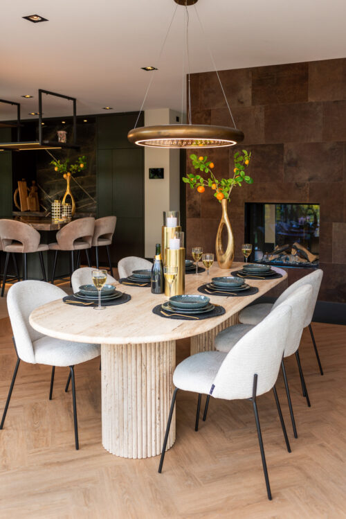 Ovale Eettafel La Cantera 240 x 110 cm - Travertin - Afbeelding 16