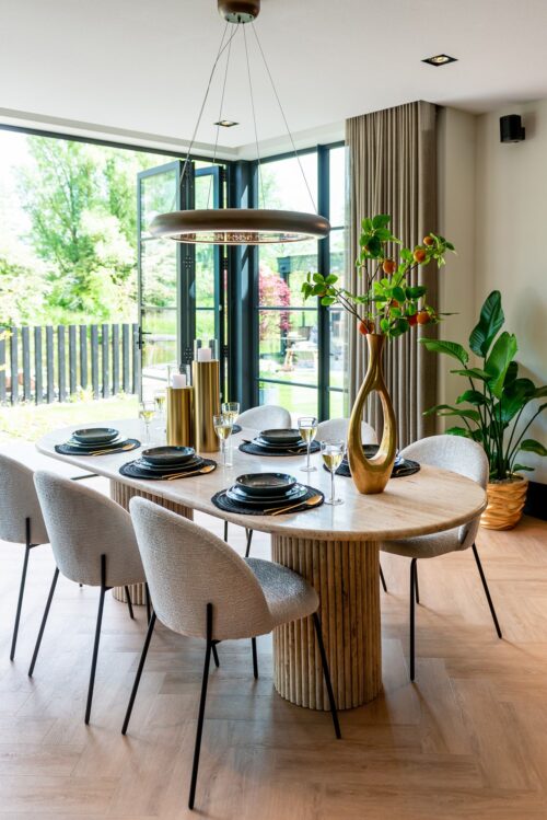 Ovale Eettafel La Cantera 240 x 110 cm - Travertin - Afbeelding 18