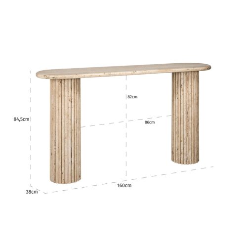Ovale Sidetable La Cantera Travertin - 160 cm - Afbeelding 4