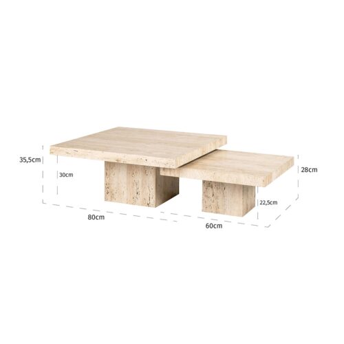Salontafel La Cantera Travertin - Set van 2 stuks - Afbeelding 5