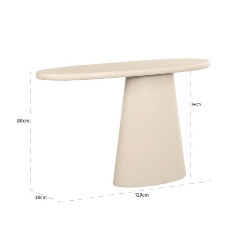 Organische sidetable Clayton 129 cm - Beige - Afbeelding 5