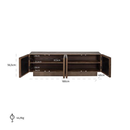 TV-dressoir Bryant 4-deuren (Brown) - Afbeelding 5