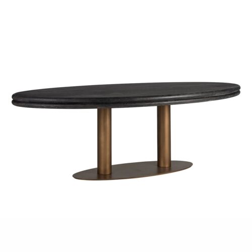 Ovale eettafel Macaron 235 x 110 cm - eikenhout met metalen onderstel