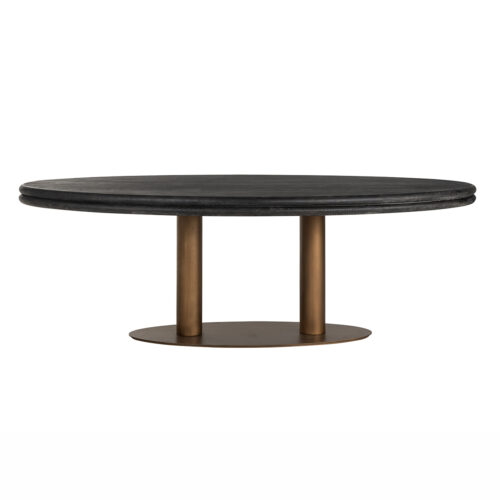 Ovale eettafel Macaron 235 x 110 cm - eikenhout met metalen onderstel - Afbeelding 3