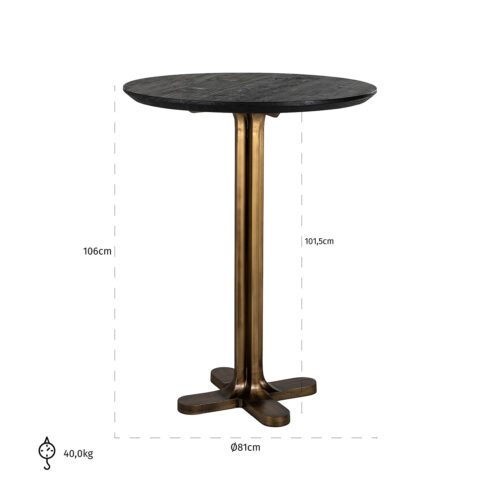 Ronde Bistrotafel Revelin Ø80 cm - Mangohout - Afbeelding 4