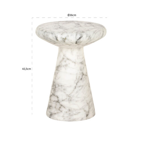 Ronde Bijzettafel Lohan Faux Marmer Ø35 cm - Wit - Afbeelding 3