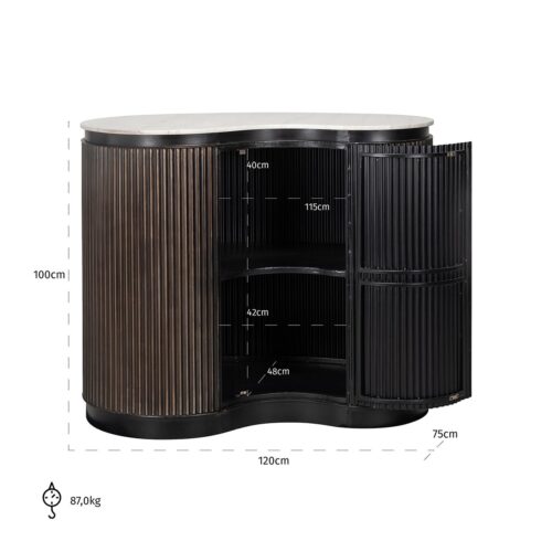 Organische Bartafel Mayfield Marmer - 120 x 75 cm - Afbeelding 6