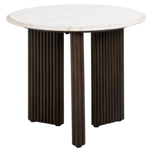 Bijzettafel Mayfield Mangohout en marmer - Ø55 cm - Afbeelding 2
