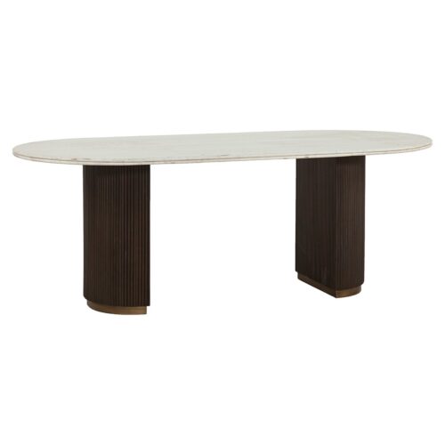 Ovale Eettafel Mayfield Marmer 210 x 100 cm - Bruin