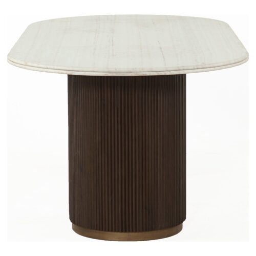 Ovale Eettafel Mayfield Marmer 210 x 100 cm - Bruin - Afbeelding 3