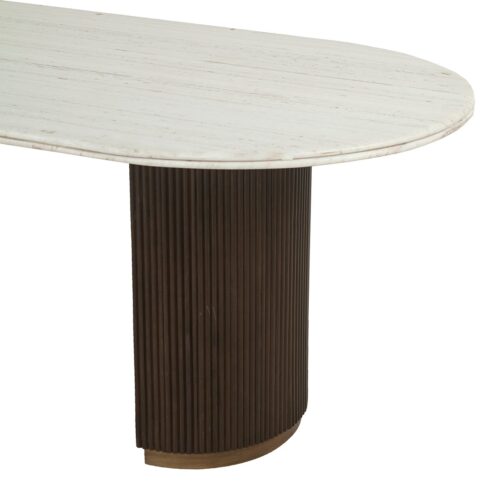 Ovale Eettafel Mayfield Marmer 210 x 100 cm - Bruin - Afbeelding 4
