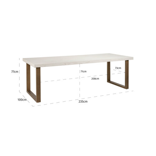 Eettafel Whitebone Visgraat 235 x 100 cm - Verona Grey - Afbeelding 5