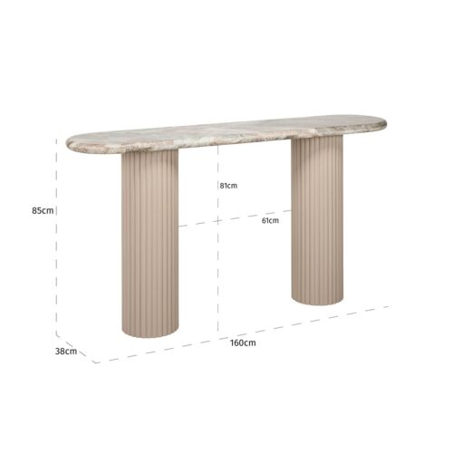Ovale Sidetable Coronel Marmer - 120 cm - Afbeelding 5