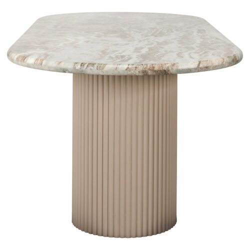Ovale Eettafel Coronel Marmer 240 x 100 cm Beige - Afbeelding 2