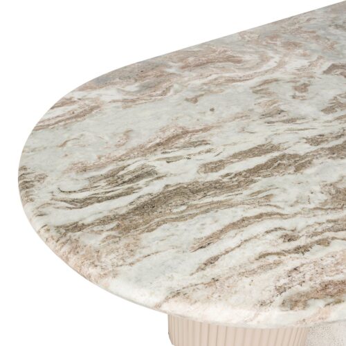 Ovale Eettafel Coronel Marmer 240 x 100 cm Beige - Afbeelding 5