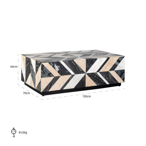 Salontafel Rostelli Marmer - 120 x 70 cm - Afbeelding 5
