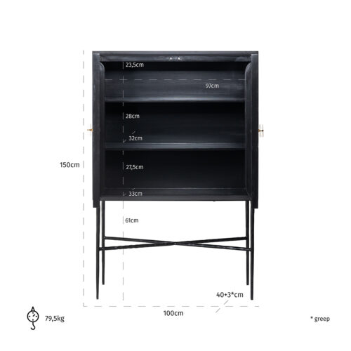 Opbergkast Rostelli Marmer 150 x 100cm - Afbeelding 4