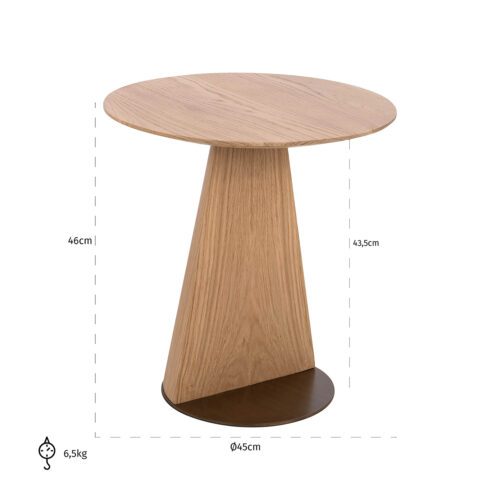 Ronde Bijzettafel Belfort Ø45 cm - Naturel - Afbeelding 6