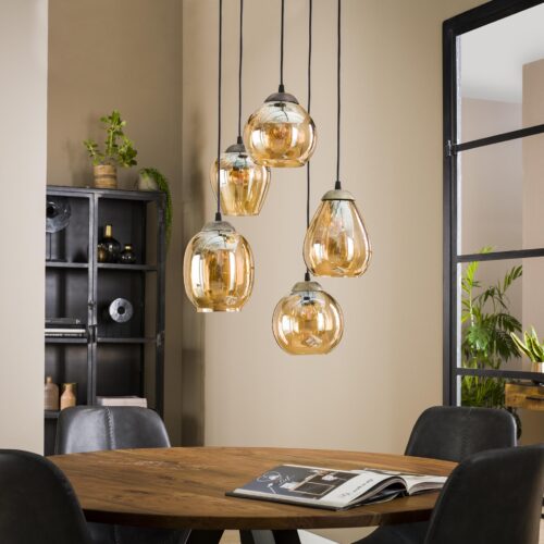 Hanglamp Gold Getrapt - 5 lampen - Afbeelding 7