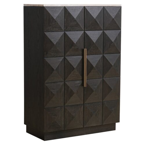 Opbergkast Claremont Eiken en travertin 139 x 95cm