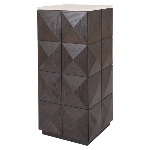 Zuil Claremont Eiken en travertin 90cm hoog