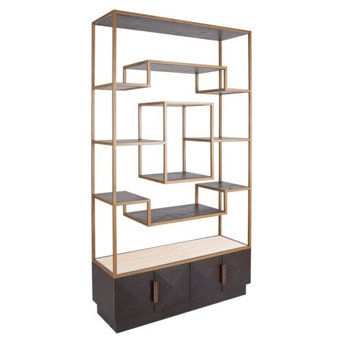 Wandkast Claremont Eiken en travertin 220 x 120cm