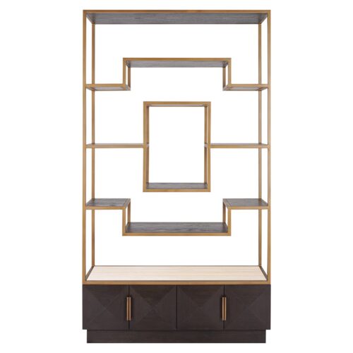 Wandkast Claremont Eiken en travertin 220 x 120cm - Afbeelding 4