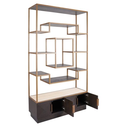 Wandkast Claremont Eiken en travertin 220 x 120cm - Afbeelding 6