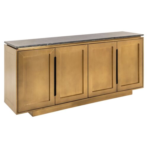 Dressoir Finsbury 4-deurs (Zwart/Goud)