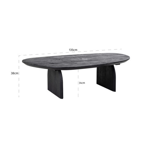 Organische Salontafel Hudson Mangohout 135 x 76cm - Zwart - Afbeelding 5