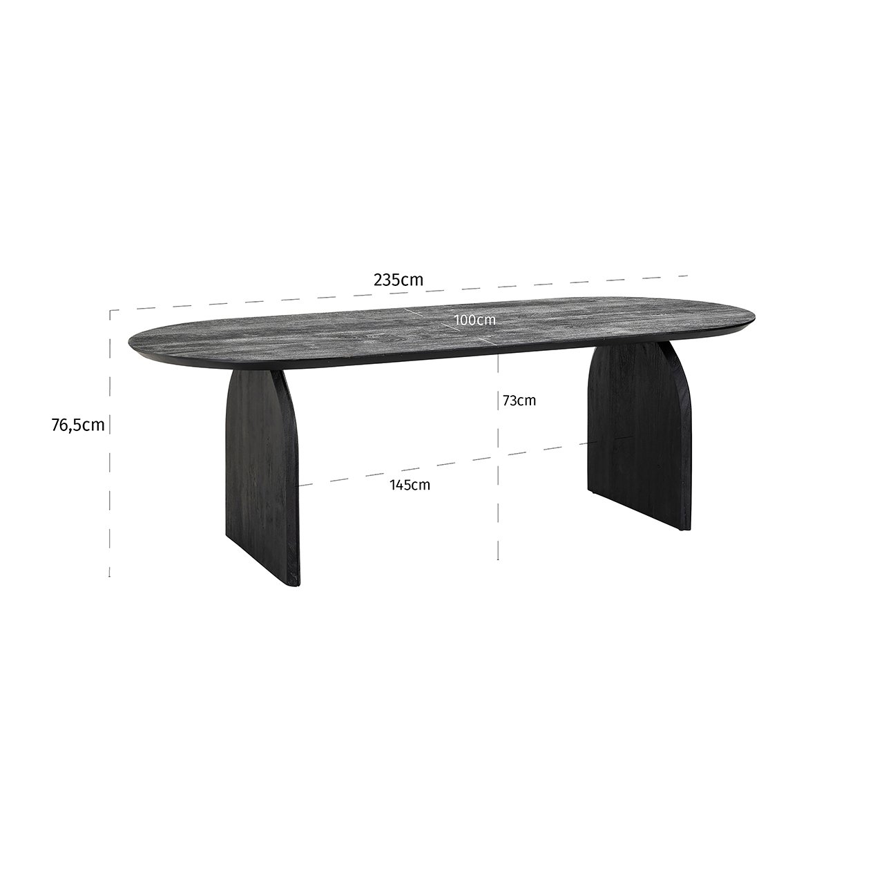 Ovale Eettafel Hudson 235 x 100 cm - Mangohout - Afbeelding 5