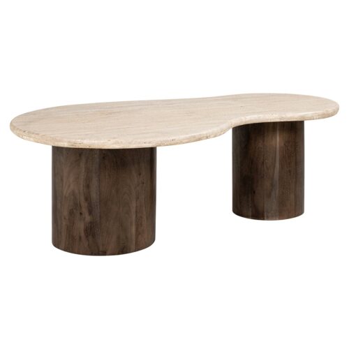 Organische Salontafel Douglas Travertin - 120 x 70 cm