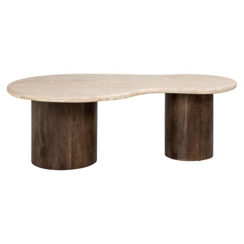 Organische Salontafel Douglas Travertin - 120 x 70 cm - Afbeelding 4