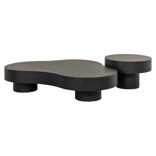 Organische Salontafel Bogor  Set van 2 stuks - Zwart