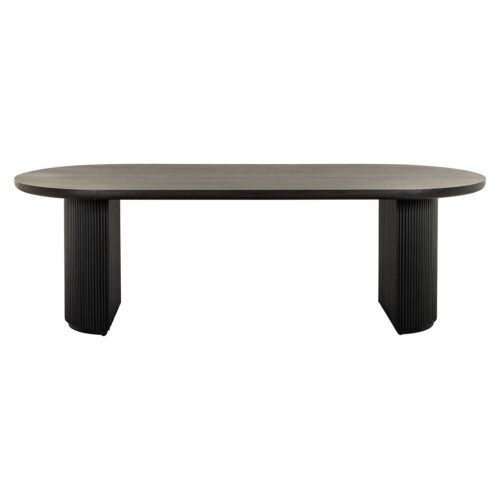 Ovale Eettafel Kingston Eiken 240 x 100 cm - Dark Coffee - Afbeelding 3