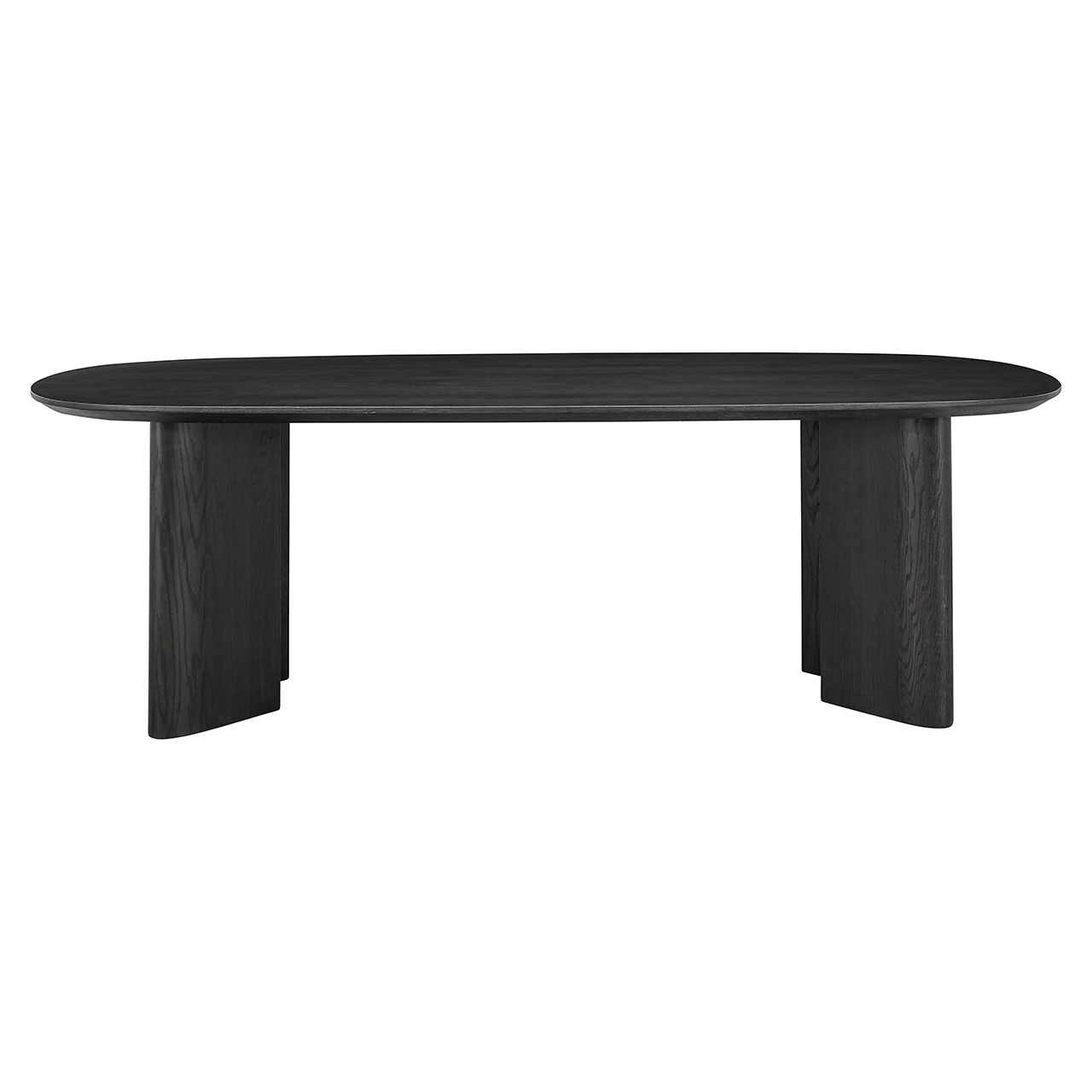 Ovale Eettafel Durban 220 x 95 cm met verstelbare poten Eiken - Zwart - Afbeelding 2