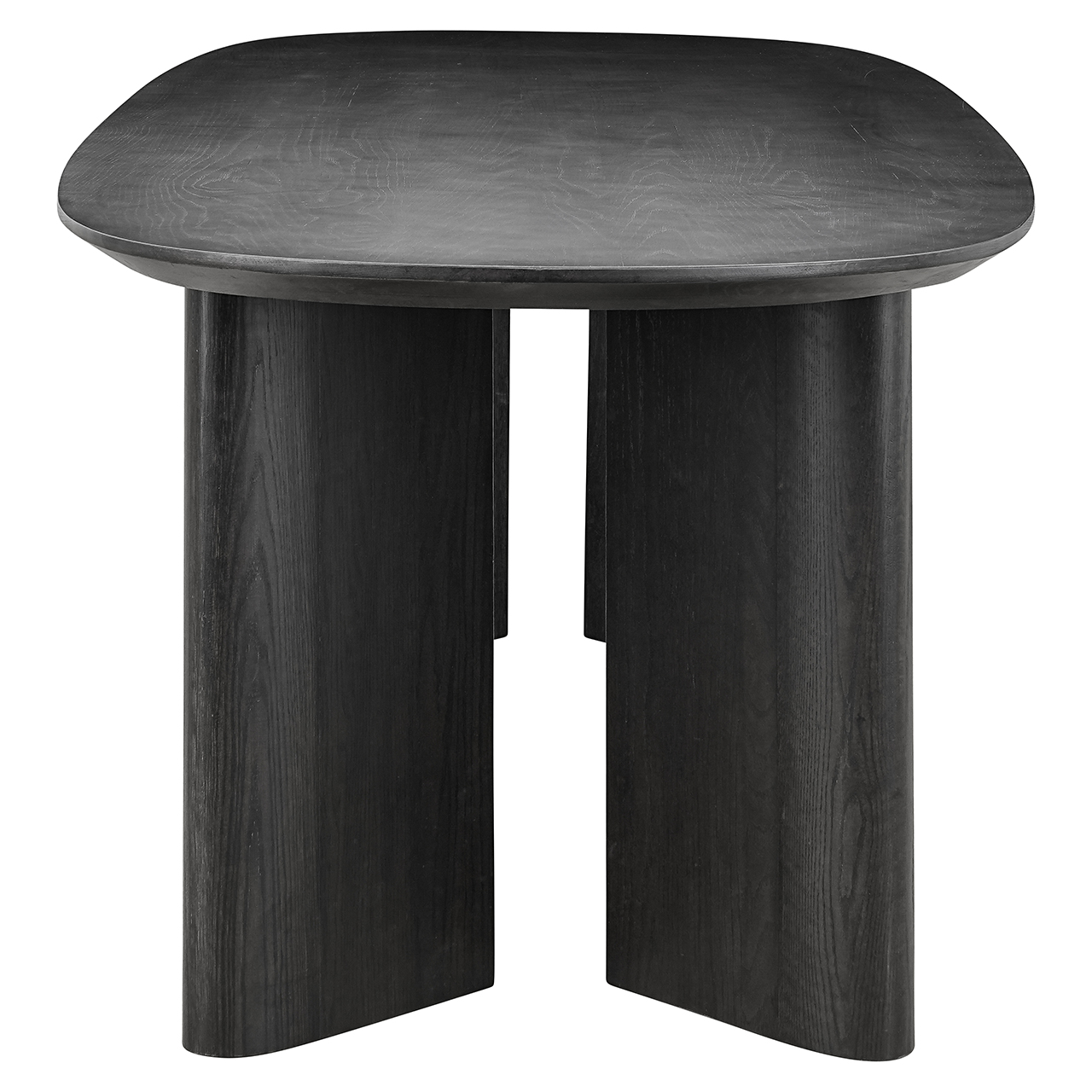 Ovale Eettafel Durban 220 x 95 cm met verstelbare poten Eiken - Zwart - Afbeelding 3
