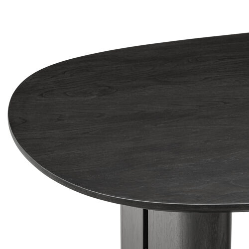 Ovale Eettafel Durban 250 x 100 cm met verstelbare poten Eiken - Zwart - Afbeelding 8