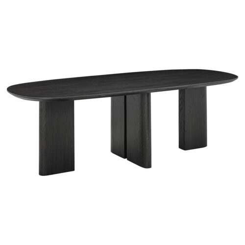 Ovale Eettafel Durban 250 x 100 cm met verstelbare poten Eiken - Zwart - Afbeelding 9