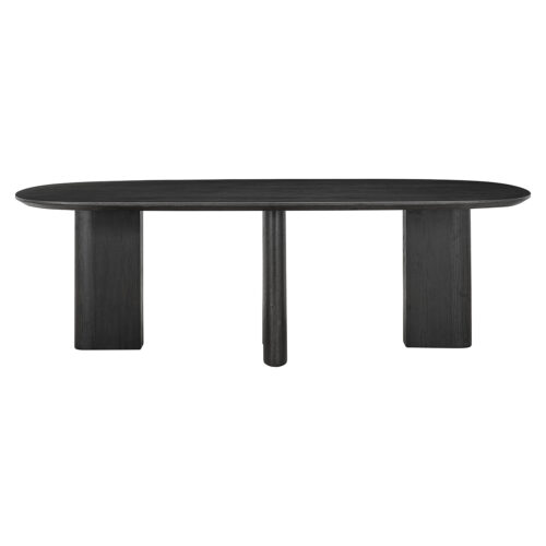 Ovale Eettafel Durban 250 x 100 cm met verstelbare poten Eiken - Zwart - Afbeelding 10