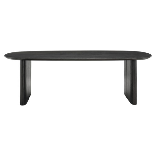 Ovale Eettafel Durban 250 x 100 cm met verstelbare poten Eiken - Zwart - Afbeelding 6