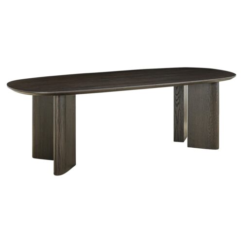 Ovale Eettafel Durban 300 x 100 cm met verstelbare poten Eiken - Zwart