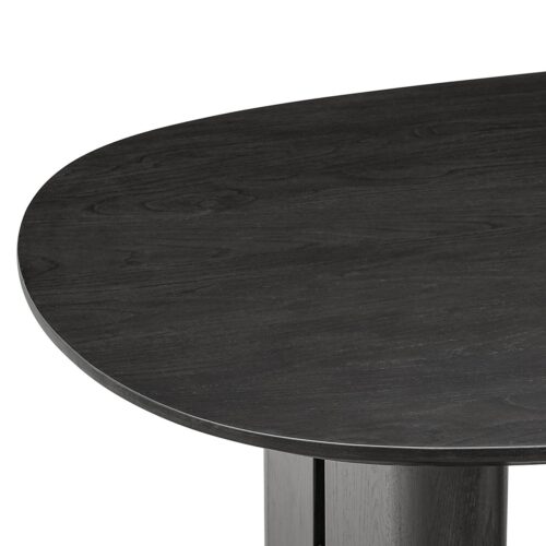 Ovale Eettafel Durban 300 x 100 cm met verstelbare poten Eiken - Zwart - Afbeelding 8