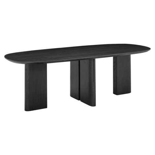 Ovale Eettafel Durban 300 x 100 cm met verstelbare poten Eiken - Zwart - Afbeelding 9