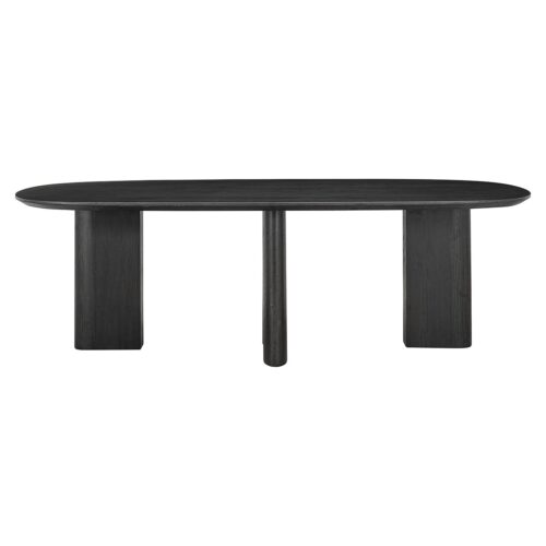 Ovale Eettafel Durban 300 x 100 cm met verstelbare poten Eiken - Zwart - Afbeelding 10