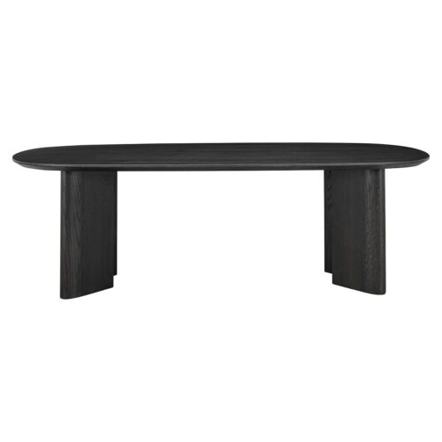 Ovale Eettafel Durban 300 x 100 cm met verstelbare poten Eiken - Zwart - Afbeelding 2