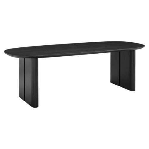 Ovale Eettafel Durban 300 x 100 cm met verstelbare poten Eiken - Zwart - Afbeelding 5