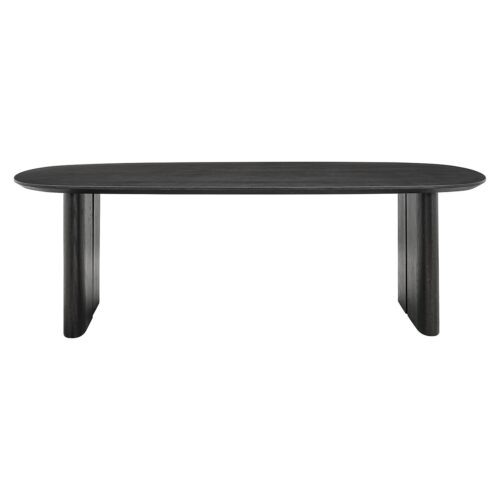Ovale Eettafel Durban 300 x 100 cm met verstelbare poten Eiken - Zwart - Afbeelding 6